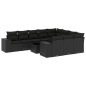 vidaXL Set de sofás de jardín 11 pzas y cojines ratán sintético negro vidaXL Set de sofás de jardín 11 pzas y cojines ratán sintético negro