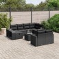 vidaXL Set de sofás de jardín 11 pzas y cojines ratán sintético negro vidaXL Set de sofás de jardín 11 pzas y cojines ratán sintético negro