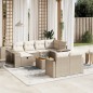 vidaXL Set de sofás de jardín 11pzas con cojines ratán sintético beige vidaXL Set de sofás de jardín 11pzas con cojines ratán sintético beige
