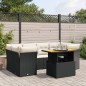vidaXL Set de comedor de jardín 7 pzas y cojines ratán sintético negro vidaXL Set de comedor de jardín 7 pzas y cojines ratán sintético negro