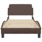 vidaXL Estructura de cama con cabecero cuero sintético marrón 80x200cm