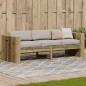 vidaXL Sofá de jardín de 3 plazas madera pino impregnada 189x60x62 cm vidaXL Sofá de jardín de 3 plazas madera pino impregnada 189x60x62 cm