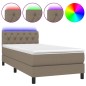 vidaXL Cama box spring colchón y luces LED gris taupe 80x200 cm vidaXL Cama box spring colchón y luces LED gris taupe 80x200 cm