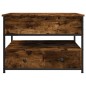 vidaXL Mesa de centro madera ingeniería metal roble humo 70x50x50 cm vidaXL Mesa de centro madera ingeniería metal roble humo 70x50x50 cm