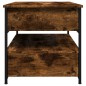 vidaXL Mesa de centro madera ingeniería metal roble humo 70x50x50 cm vidaXL Mesa de centro madera ingeniería metal roble humo 70x50x50 cm