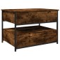 vidaXL Mesa de centro madera ingeniería metal roble humo 70x50x50 cm vidaXL Mesa de centro madera ingeniería metal roble humo 70x50x50 cm