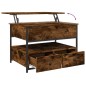 vidaXL Mesa de centro madera ingeniería metal roble humo 70x50x50 cm vidaXL Mesa de centro madera ingeniería metal roble humo 70x50x50 cm