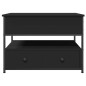 vidaXL Mesa de centro madera de ingeniería y metal negro 70x50x50 cm