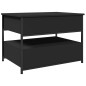vidaXL Mesa de centro madera de ingeniería y metal negro 70x50x50 cm