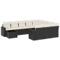 vidaXL Set de sofás de jardín 11 pzas y cojines ratán sintético negro vidaXL Set de sofás de jardín 11 pzas y cojines ratán sintético negro