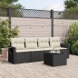 vidaXL Set de muebles de jardín 5 pzas y cojines ratán sintético negro vidaXL Set de muebles de jardín 5 pzas y cojines ratán sintético negro