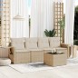 vidaXL Juego de sofás jardín con cojines 5 pzas ratán sintético beige vidaXL Juego de sofás jardín con cojines 5 pzas ratán sintético beige