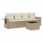 vidaXL Juego de sofás jardín con cojines 5 pzas ratán sintético beige vidaXL Juego de sofás jardín con cojines 5 pzas ratán sintético beige