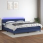 vidaXL Cama box spring colchón y luces LED tela azul 200x200 cm