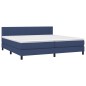 vidaXL Cama box spring colchón y luces LED tela azul 200x200 cm