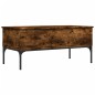 vidaXL Mesa de centro madera ingeniería metal roble humo 100x50x45cm vidaXL Mesa de centro madera ingeniería metal roble humo 100x50x45cm