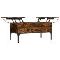 vidaXL Mesa de centro madera ingeniería metal roble humo 100x50x45cm vidaXL Mesa de centro madera ingeniería metal roble humo 100x50x45cm