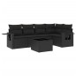 vidaXL Set de sofás de jardín 6 piezas y cojines ratán sintético negro vidaXL Set de sofás de jardín 6 piezas y cojines ratán sintético negro