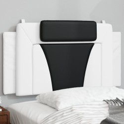 vidaXL Cabecero de cama acolchado cuero sintético blanco negro 100 cm