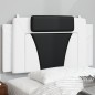 vidaXL Cabecero de cama acolchado cuero sintético blanco negro 100 cm vidaXL Cabecero de cama acolchado cuero sintético blanco negro 100 cm