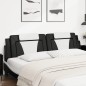 vidaXL Cabecero de cama acolchado cuero sintético negro blanco 200 cm vidaXL Cabecero de cama acolchado cuero sintético negro blanco 200 cm