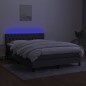 vidaXL Cama box spring colchón y luces LED tela gris oscuro 140x200 cm vidaXL Cama box spring colchón y luces LED tela gris oscuro 140x200 cm