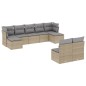 vidaXL Set de sofás de jardín 9 pzas con cojines ratán sintético beige vidaXL Set de sofás de jardín 9 pzas con cojines ratán sintético beige