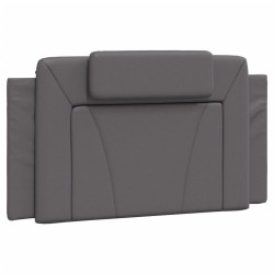 vidaXL Cabecero de cama acolchado cuero sintético gris 100 cm