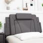 vidaXL Cabecero de cama acolchado cuero sintético gris 100 cm vidaXL Cabecero de cama acolchado cuero sintético gris 100 cm