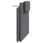 vidaXL Cabecero de cama acolchado cuero sintético gris 100 cm vidaXL Cabecero de cama acolchado cuero sintético gris 100 cm