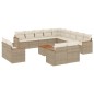 vidaXL Set sofás de jardín 14 pzas con cojines ratán sintético beige vidaXL Set sofás de jardín 14 pzas con cojines ratán sintético beige