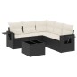 vidaXL Set de sofás de jardín 6 piezas y cojines ratán sintético negro vidaXL Set de sofás de jardín 6 piezas y cojines ratán sintético negro