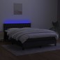 vidaXL Cama box spring colchón y luces LED tela negro 140x190 cm vidaXL Cama box spring colchón y luces LED tela negro 140x190 cm