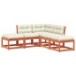vidaXL Set de sofás jardín 5 pzas con cojines madera pino marrón cera vidaXL Set de sofás jardín 5 pzas con cojines madera pino marrón cera