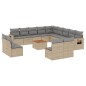 vidaXL Set sofás jardín 14 pzas y cojines ratán sintético beige mezcla vidaXL Set sofás jardín 14 pzas y cojines ratán sintético beige mezcla