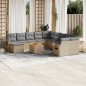 vidaXL Set sofás jardín 14 pzas y cojines ratán sintético beige mezcla vidaXL Set sofás jardín 14 pzas y cojines ratán sintético beige mezcla