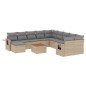 vidaXL Set sofás jardín 14 pzas y cojines ratán sintético beige mezcla vidaXL Set sofás jardín 14 pzas y cojines ratán sintético beige mezcla