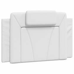 vidaXL Cabecero de cama acolchado cuero sintético blanco 80 cm