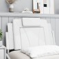vidaXL Cabecero de cama acolchado cuero sintético blanco 80 cm