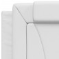 vidaXL Cabecero de cama acolchado cuero sintético blanco 80 cm