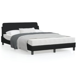 vidaXL Estructura de cama con cabecero de tela negro 120x200 cm