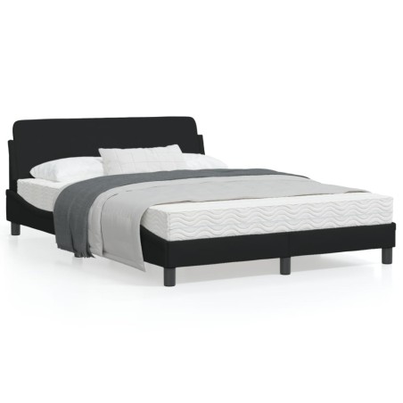 vidaXL Estructura de cama con cabecero de tela negro 120x200 cm