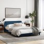 vidaXL Estructura de cama con cabecero de tela azul 120x200 cm vidaXL Estructura de cama con cabecero de tela azul 120x200 cm