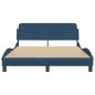 vidaXL Estructura de cama con cabecero de tela azul 120x200 cm vidaXL Estructura de cama con cabecero de tela azul 120x200 cm