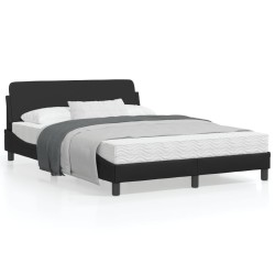 vidaXL Estructura de cama con cabecero cuero sintético negro 140x200cm