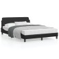 vidaXL Estructura de cama con cabecero cuero sintético negro 140x200cm
