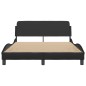 vidaXL Estructura de cama con cabecero cuero sintético negro 140x200cm