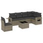 vidaXL Set de sofás de jardín 7 piezas con cojines ratán PE gris vidaXL Set de sofás de jardín 7 piezas con cojines ratán PE gris