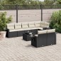 vidaXL Set de sofás de jardín 8 piezas y cojines ratán sintético negro vidaXL Set de sofás de jardín 8 piezas y cojines ratán sintético negro