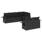 vidaXL Set de comedor de jardín 7 pzas y cojines ratán sintético negro vidaXL Set de comedor de jardín 7 pzas y cojines ratán sintético negro